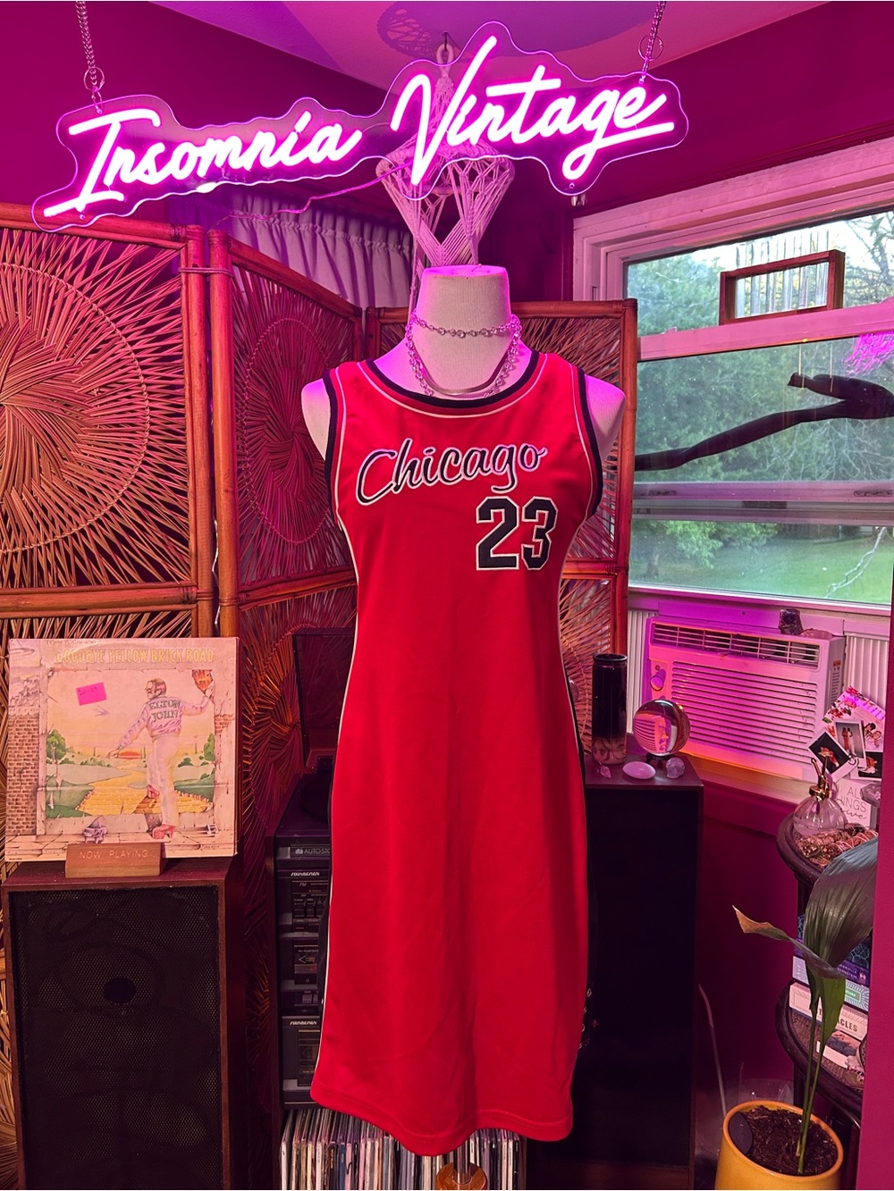 Soho Babe Sports Y2K Red Chicago 23 Sleeveless Jersey Mini Dress